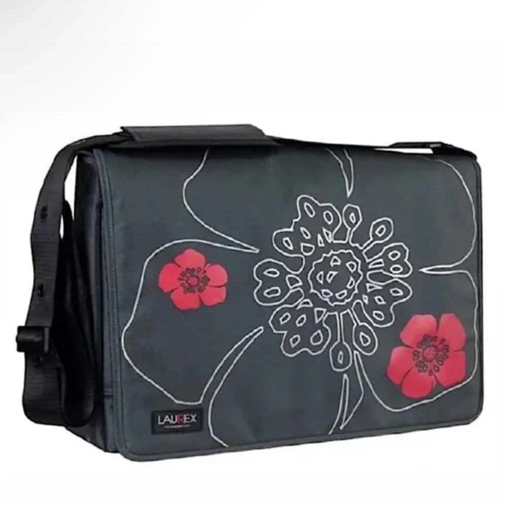 LAUREX Nylon Floral Graphic Laptop / Messenger Bag - Picture 1 of 12